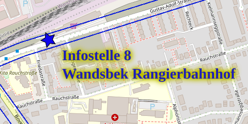 Infostelle als blauer Stern auf Tourenkarte eingezeichnet